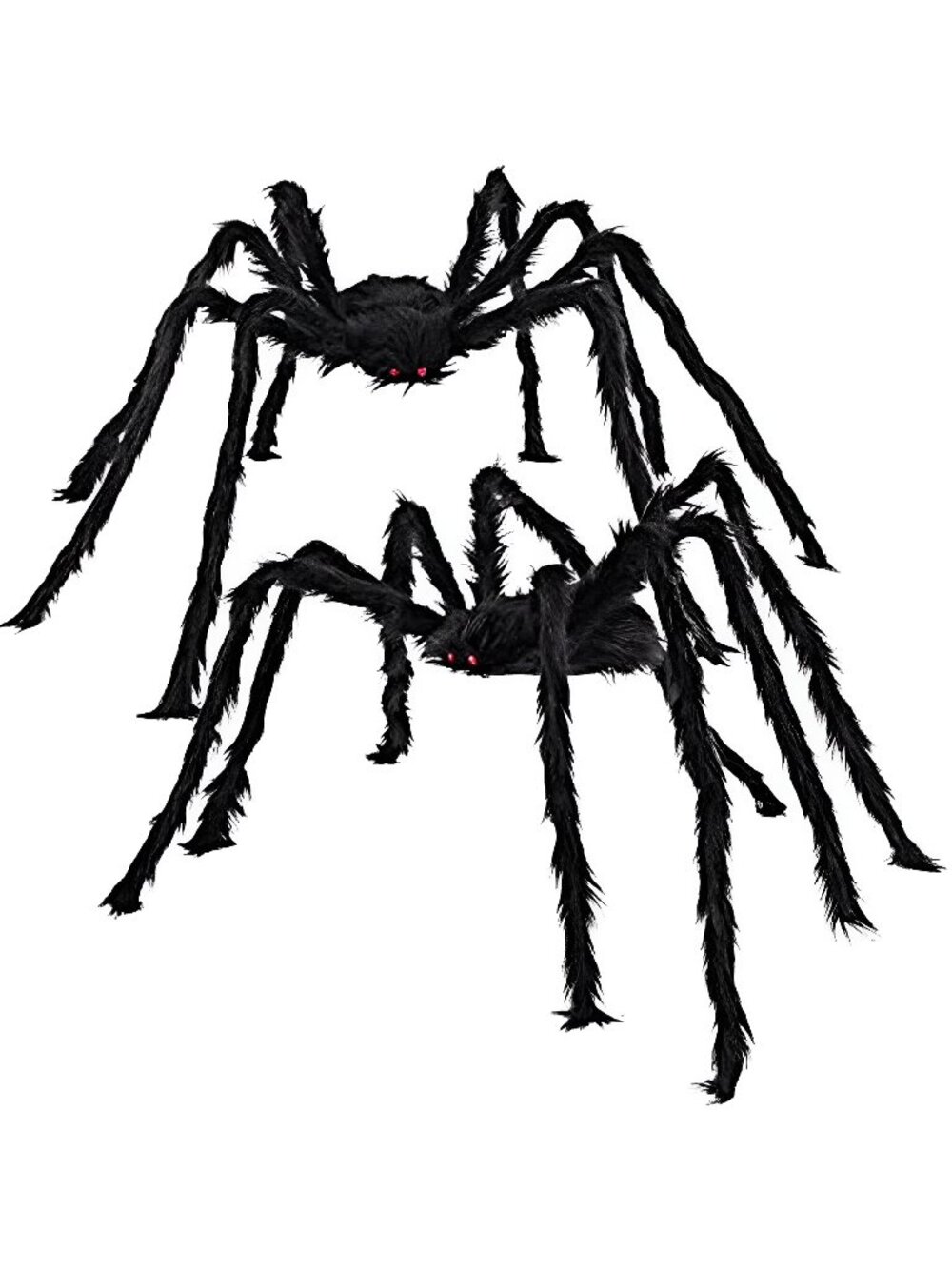 2 Pack 5 Ft Halloween Outdoor Decorations Hairy Black Spider, Scary Giant